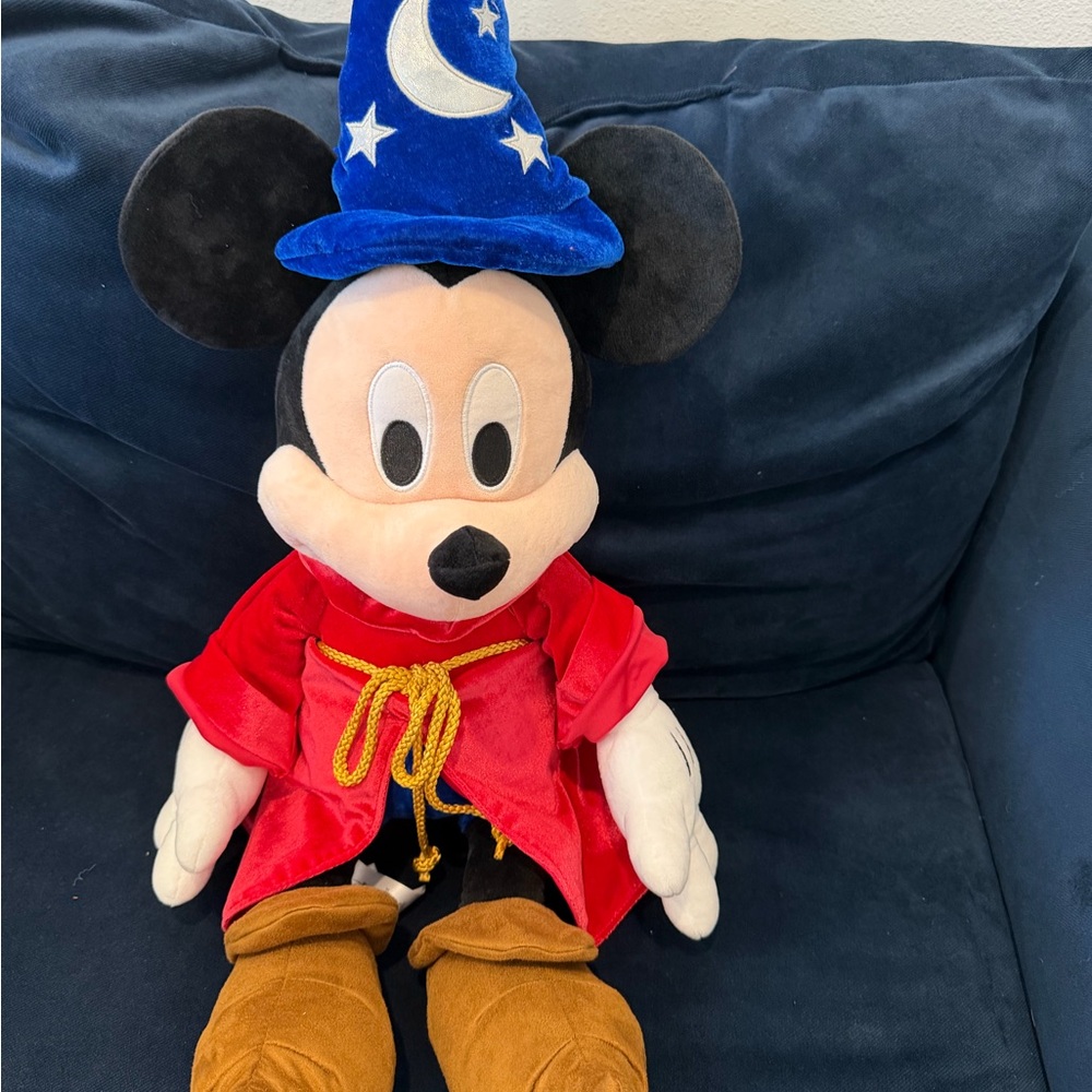 Disney Parks Sorcerer Mickey Mouse Fantasia Large 28 1/2 Inches Plush